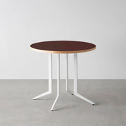 THE CAFE TABLE / リノリウム 全24色　White Steel 4本脚 × ラウンド φ61 - 80