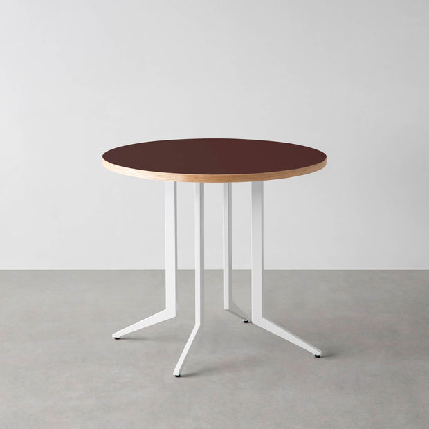 THE CAFE TABLE / リノリウム 全24色　White Steel 4本脚 × ラウンド φ61 - 80