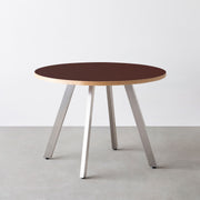 THE CAFE TABLE / リノリウム 全24色　Stainless 4本脚 × ラウンド φ81 - 100
