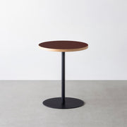 THE CAFE TABLE / リノリウム 全24色　Black Steel 1本脚 × ラウンド φ50 - 60