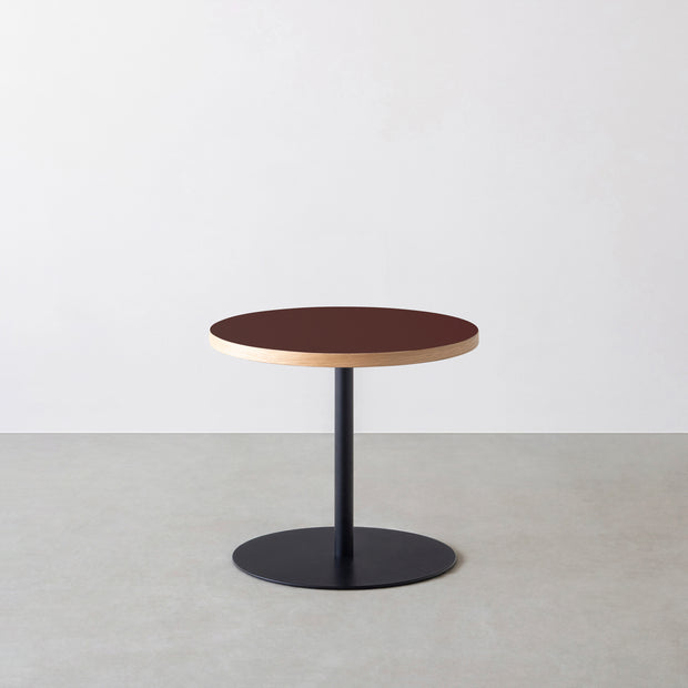 THE CAFE TABLE / リノリウム 全24色　Black Steel 1本脚 × ラウンド φ50 - 60