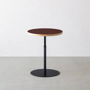 THE CAFE TABLE / リノリウム 全24色　Black Steel 1本脚 × ラウンド φ50 - 60