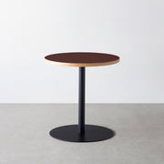 THE CAFE TABLE / リノリウム 全24色　Black Steel 1本脚 × ラウンド φ61 - 70