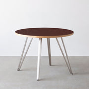 THE CAFE TABLE / リノリウム 全24色　Stainless 4本脚 × ラウンド φ81 - 100