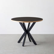 THE CAFE TABLE / リノリウム 全24色　Black Steel カフェX × ラウンド φ81 - 90
