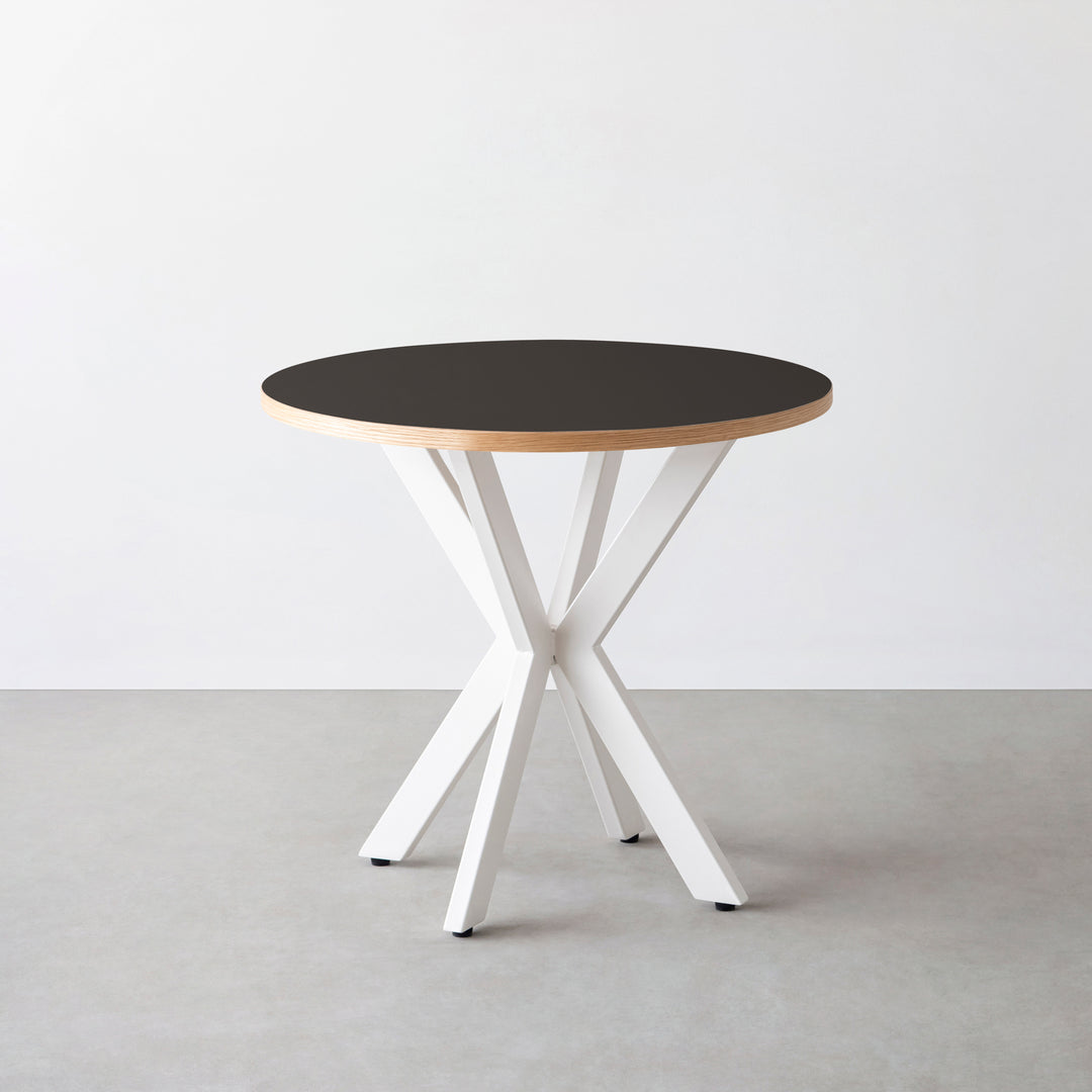 THE CAFE TABLE / リノリウム 全32色 White Steel カフェX × ラウンド