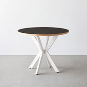 THE CAFE TABLE / リノリウム 全24色　White Steel カフェX × ラウンド φ81 - 90
