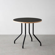 THE CAFE TABLE / リノリウム 全24色　Black Steel 4本脚 × ラウンド φ61 - 80