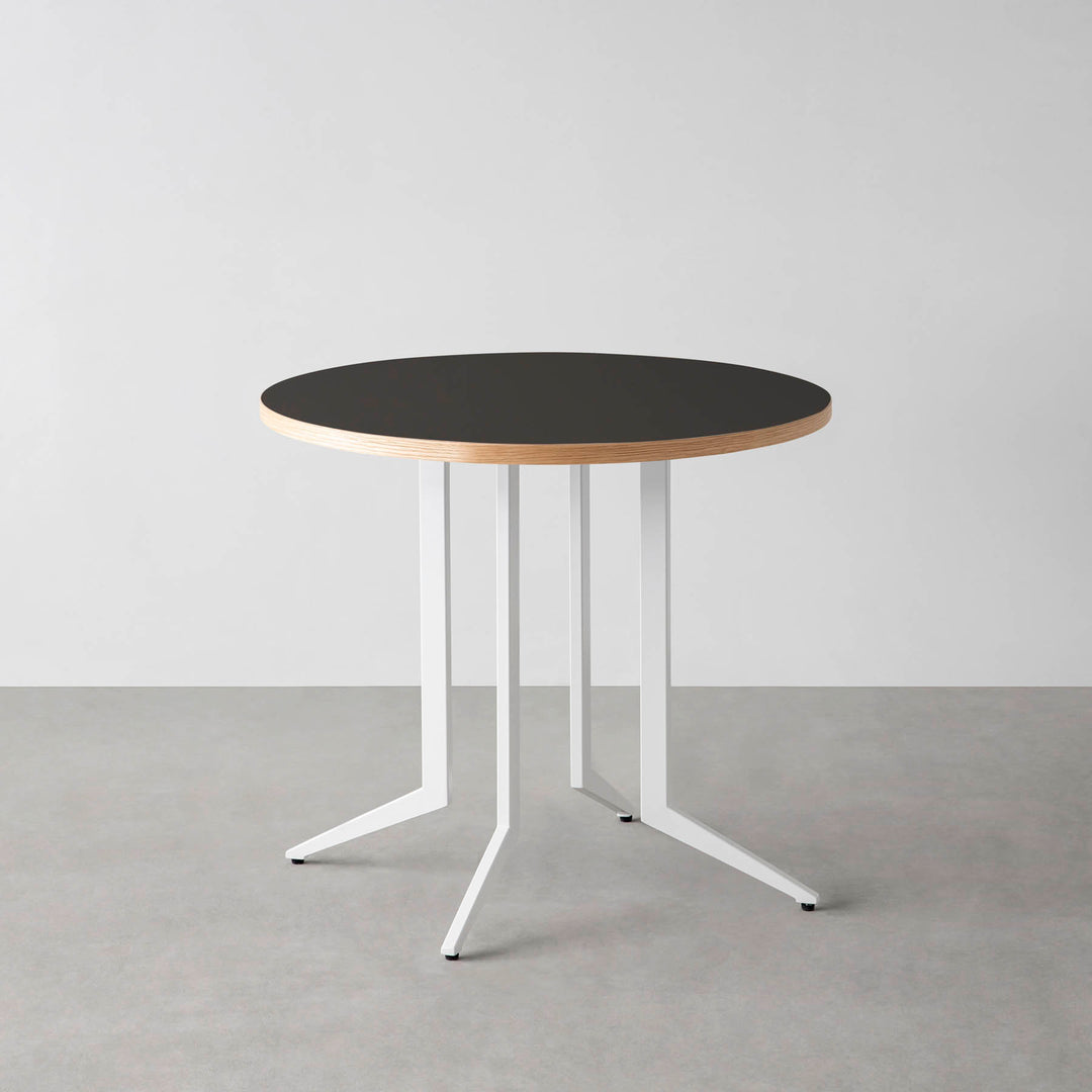 THE CAFE TABLE / リノリウム ラウンド φ80 THE CAFE TABLE / リノリウム 全32色 White Steel 4本脚 × ラウンド