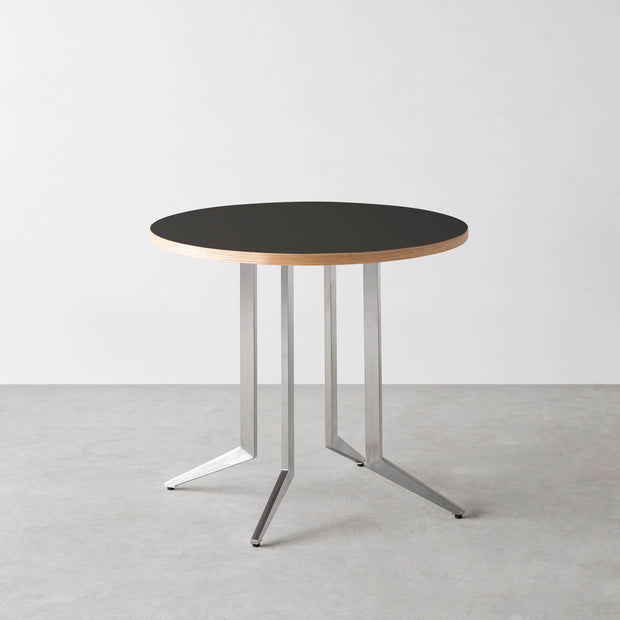 THE CAFE TABLE / リノリウム 全32色 Stainless 4本脚 × ラウンド φ61