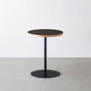 THE CAFE TABLE / リノリウム 全24色　Black Steel 1本脚 × ラウンド φ50 - 60