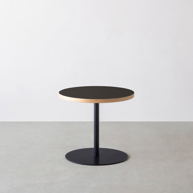 THE CAFE TABLE / リノリウム 全24色　Black Steel 1本脚 × ラウンド φ50 - 60