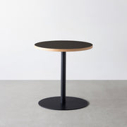 THE CAFE TABLE / リノリウム 全24色　Black Steel 1本脚 × ラウンド φ61 - 70