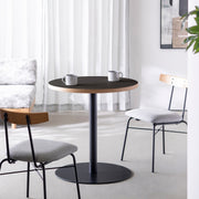 THE CAFE TABLE / リノリウム 全24色　Black Steel 1本脚 × ラウンド φ61 - 70
