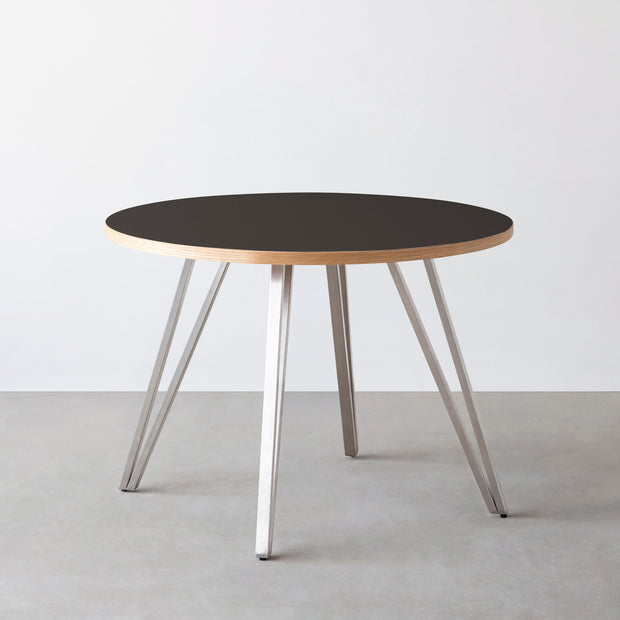 THE CAFE TABLE / リノリウム 全24色　Stainless 4本脚 × ラウンド φ81 - 100