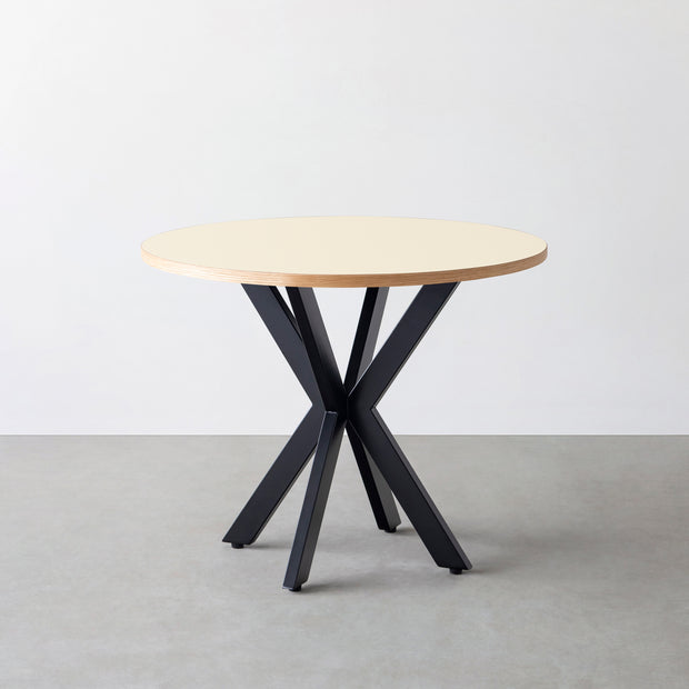 THE CAFE TABLE / リノリウム 全24色　Black Steel カフェX × ラウンド φ81 - 90