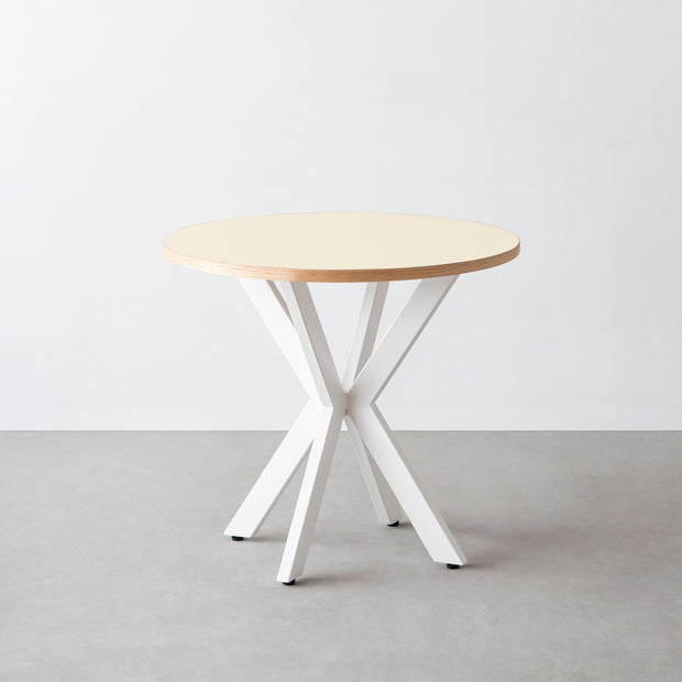 THE CAFE TABLE / リノリウム 全24色　White Steel カフェX × ラウンド φ71 - 80