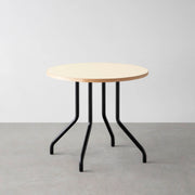 THE CAFE TABLE / リノリウム 全24色　Black Steel 4本脚 × ラウンド φ61 - 80