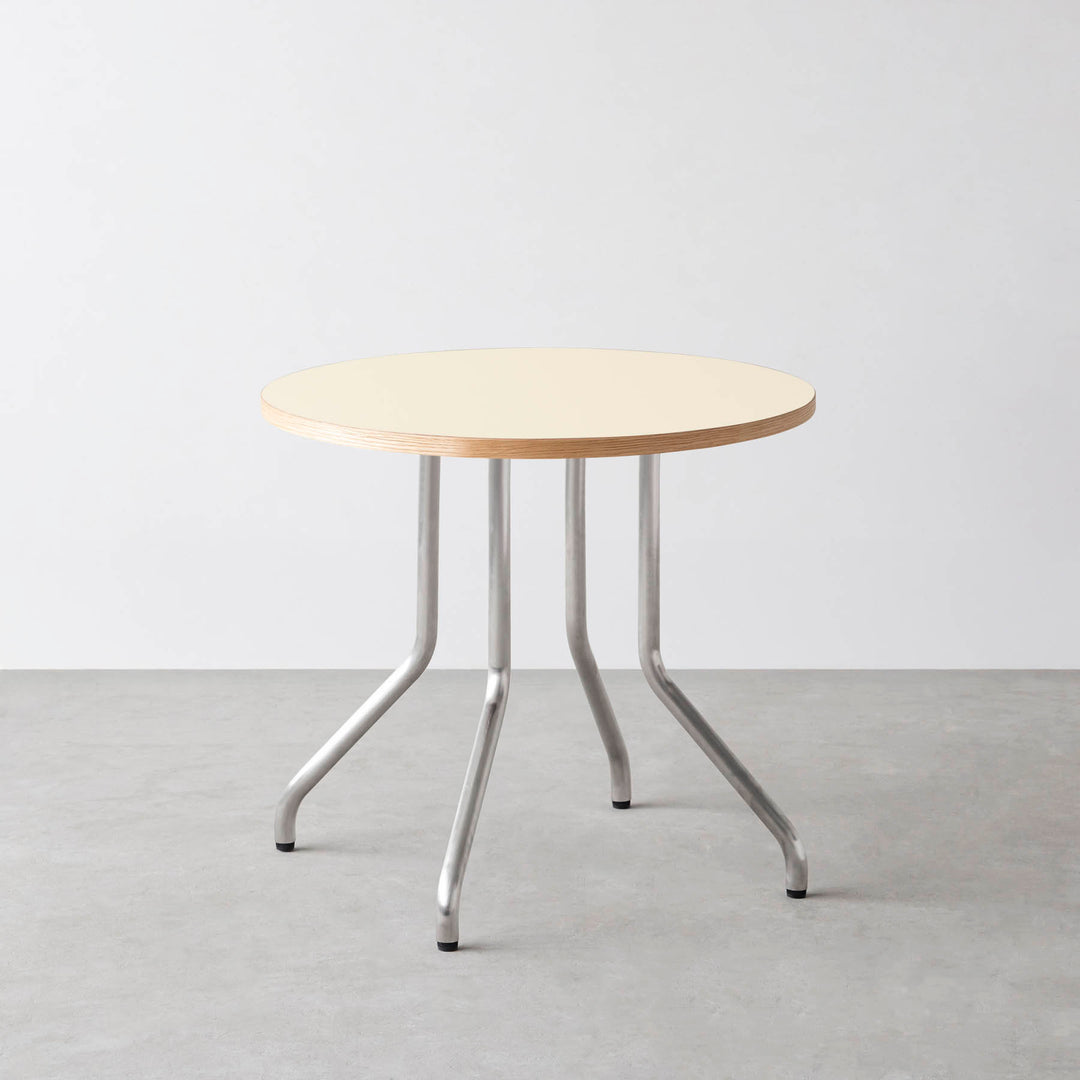 THE CAFE TABLE / リノリウム 全32色 Stainless 4本脚 × ラウンド φ61