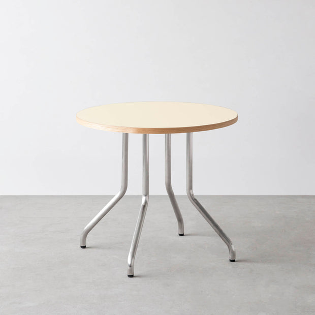THE CAFE TABLE / リノリウム　かなでもの　ラウンドテーブル THE CAFE TABLE / リノリウム 全32色 Stainless 4本脚 × ラウンド φ61