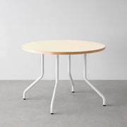 THE CAFE TABLE / リノリウム 全24色　White Steel 4本脚 × ラウンド φ81 - 100