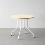 THE CAFE TABLE / リノリウム 全24色　White Steel 4本脚 × ラウンド φ61 - 80