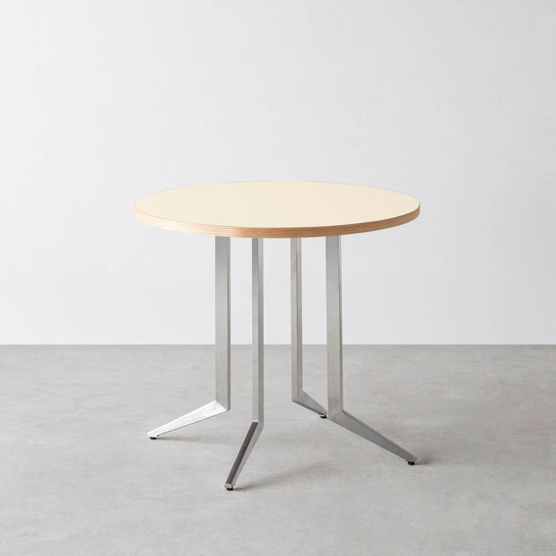 THE CAFE TABLE / リノリウム 全32色 Stainless 4本脚 × ラウンド φ61