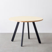 THE CAFE TABLE / リノリウム 全24色　Black Steel 4本脚 × ラウンド φ81 - 100