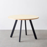 THE CAFE TABLE / リノリウム 全24色　Black Steel 4本脚 × ラウンド φ81 - 100