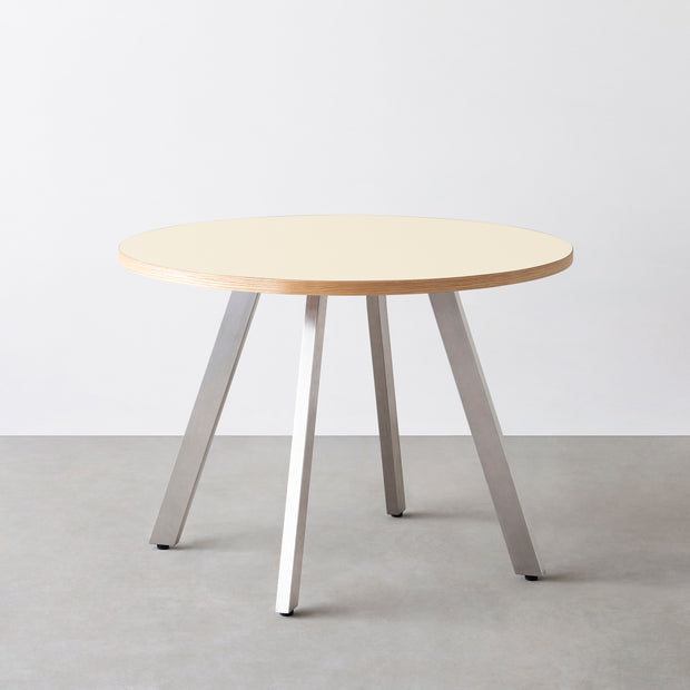 THE CAFE TABLE / リノリウム 全24色　Stainless 4本脚 × ラウンド φ81 - 100