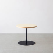 THE CAFE TABLE / リノリウム 全24色　Black Steel 1本脚 × ラウンド φ50 - 60