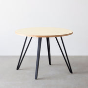 THE CAFE TABLE / リノリウム 全24色　Black Steel 4本脚 × ラウンド φ81 - 100