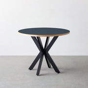 THE CAFE TABLE / リノリウム 全24色　Black Steel カフェX × ラウンド φ81 - 90