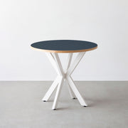 THE CAFE TABLE / リノリウム 全24色　White Steel カフェX × ラウンド φ71 - 80