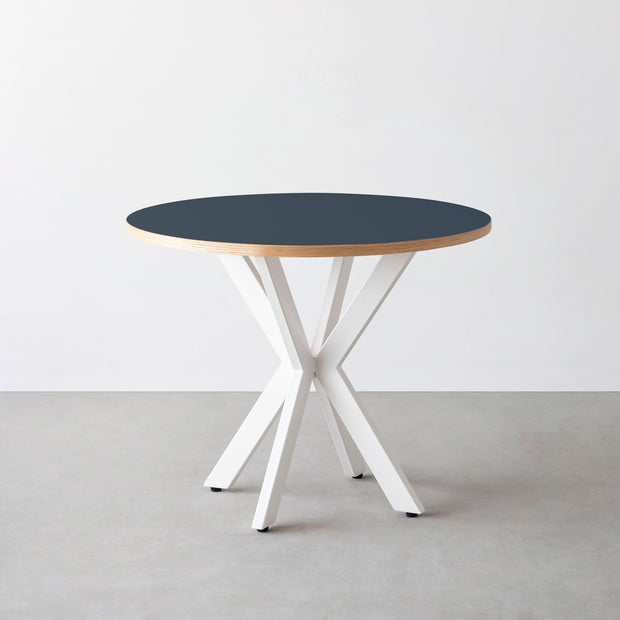 THE CAFE TABLE / リノリウム 全24色　White Steel カフェX × ラウンド φ81 - 90