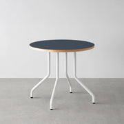 THE CAFE TABLE / リノリウム 全24色　White Steel 4本脚 × ラウンド φ61 - 80
