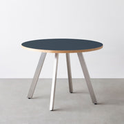 THE CAFE TABLE / リノリウム 全24色　Stainless 4本脚 × ラウンド φ81 - 100