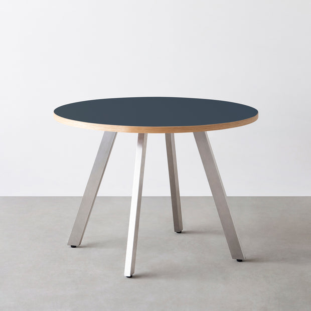 THE CAFE TABLE / リノリウム 全24色　Stainless 4本脚 × ラウンド φ81 - 100