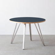 THE CAFE TABLE / リノリウム 全24色　Stainless 4本脚 × ラウンド φ81 - 100