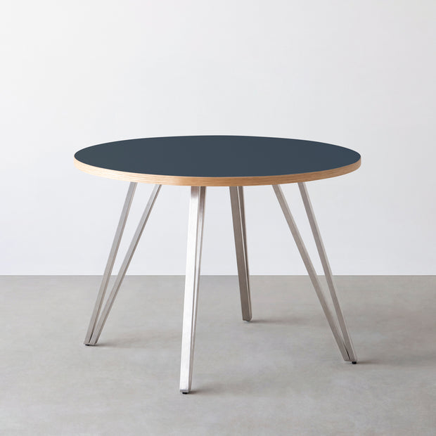 THE CAFE TABLE / リノリウム 全24色　Stainless 4本脚 × ラウンド φ81 - 100