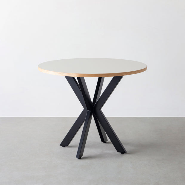THE CAFE TABLE / リノリウム 全24色　Black Steel カフェX × ラウンド φ81 - 90