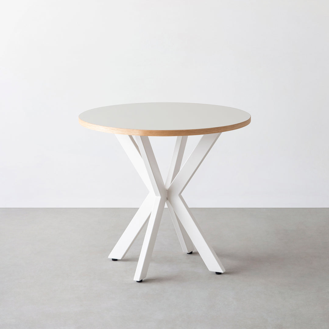 THE CAFE TABLE / リノリウム 全32色 White Steel カフェX × ラウンド