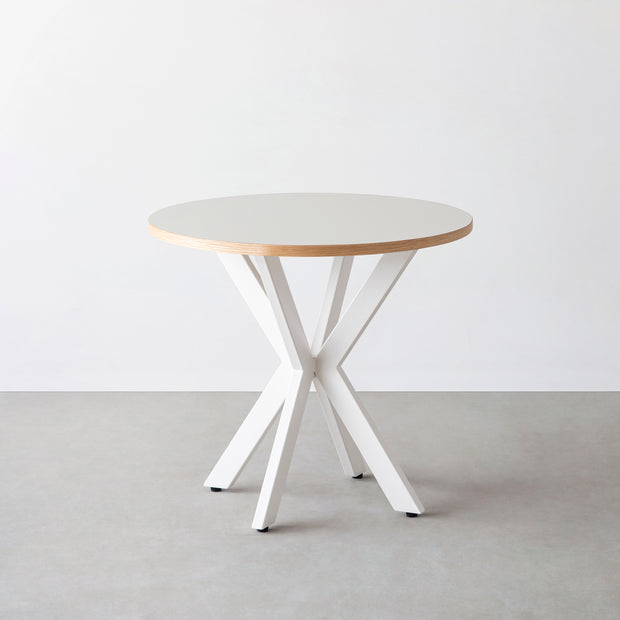 THE CAFE TABLE / リノリウム 全24色　White Steel カフェX × ラウンド φ71 - 80