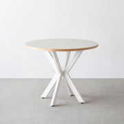 THE CAFE TABLE / リノリウム 全24色　White Steel カフェX × ラウンド φ81 - 90