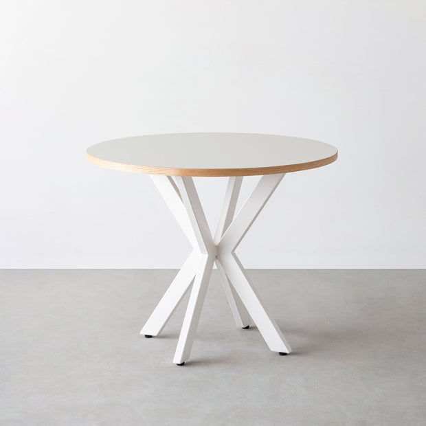 THE CAFE TABLE / リノリウム 全24色　White Steel カフェX × ラウンド φ81 - 90