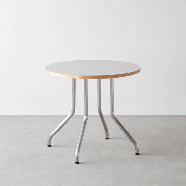 KANADEMONO THE CAFE TABLE / リノリウム ラウンド THE CAFE TABLE / リノリウム 全32色 Stainless 4本脚 × ラウンド φ61