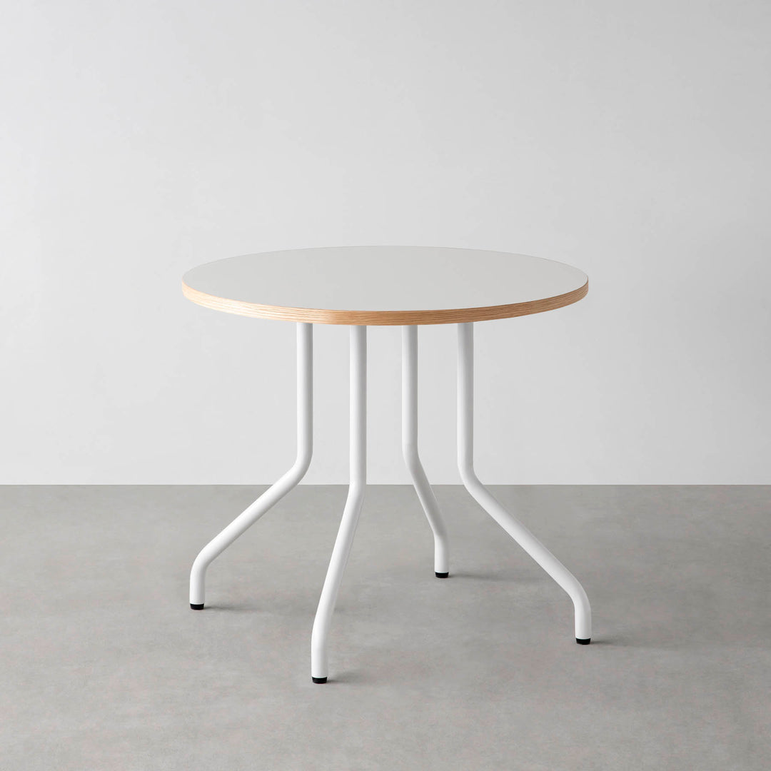 THE CAFE TABLE / リノリウム 全32色 White Steel 4本脚 × ラウンド