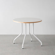 THE CAFE TABLE / リノリウム 全24色　White Steel 4本脚 × ラウンド φ61 - 80