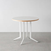 THE CAFE TABLE / リノリウム 全24色　White Steel 4本脚 × ラウンド φ61 - 80