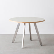 THE CAFE TABLE / リノリウム 全24色　Stainless 4本脚 × ラウンド φ81 - 100